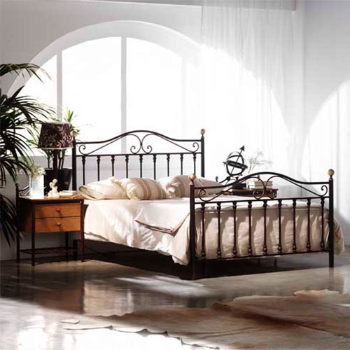 Cama de forja rústica África