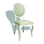 Silla comedor clasica vintage tapizada blanca