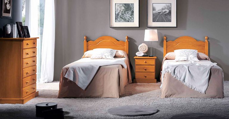 DORMITORIO JUVENIL MADERA DE PINO ESTILO PROVENZAL MARINA | Artesania y