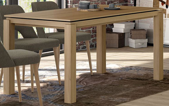 Mesa comedor roble extensible