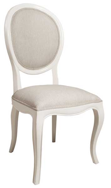 Silla tapizada clasica blanca