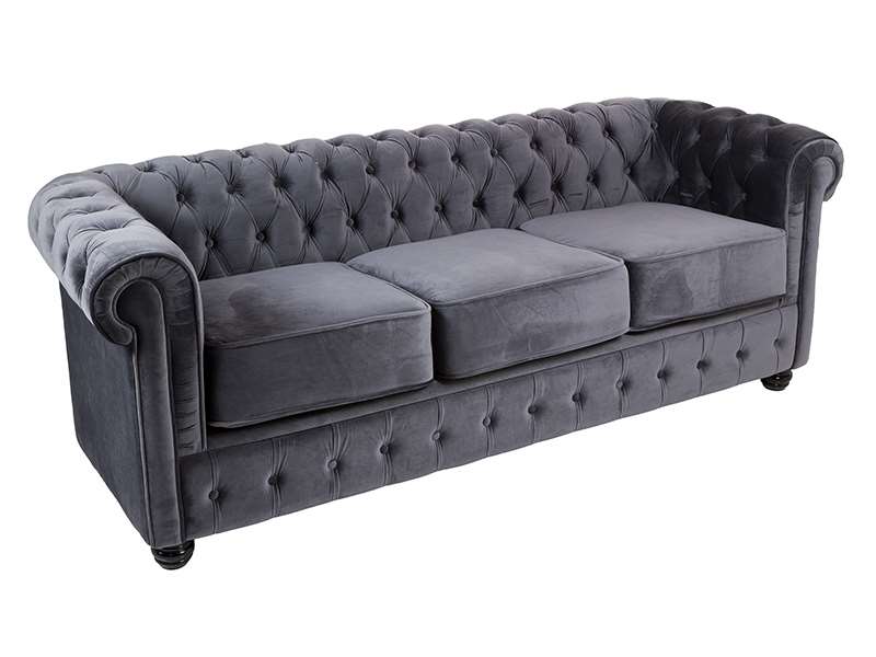 Sofa chester 3 plazas gris