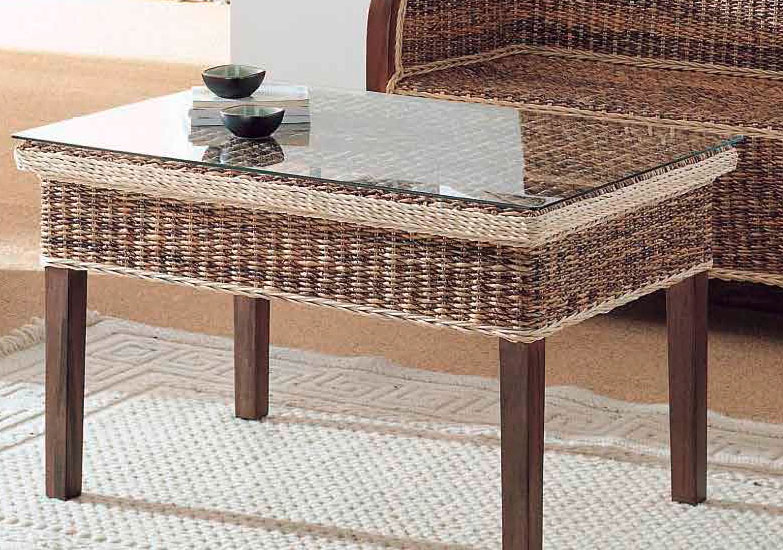 Mesa de centro madera rattan