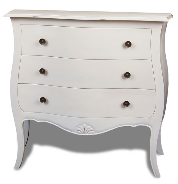 Comoda clasica blanca 3 cajones paris