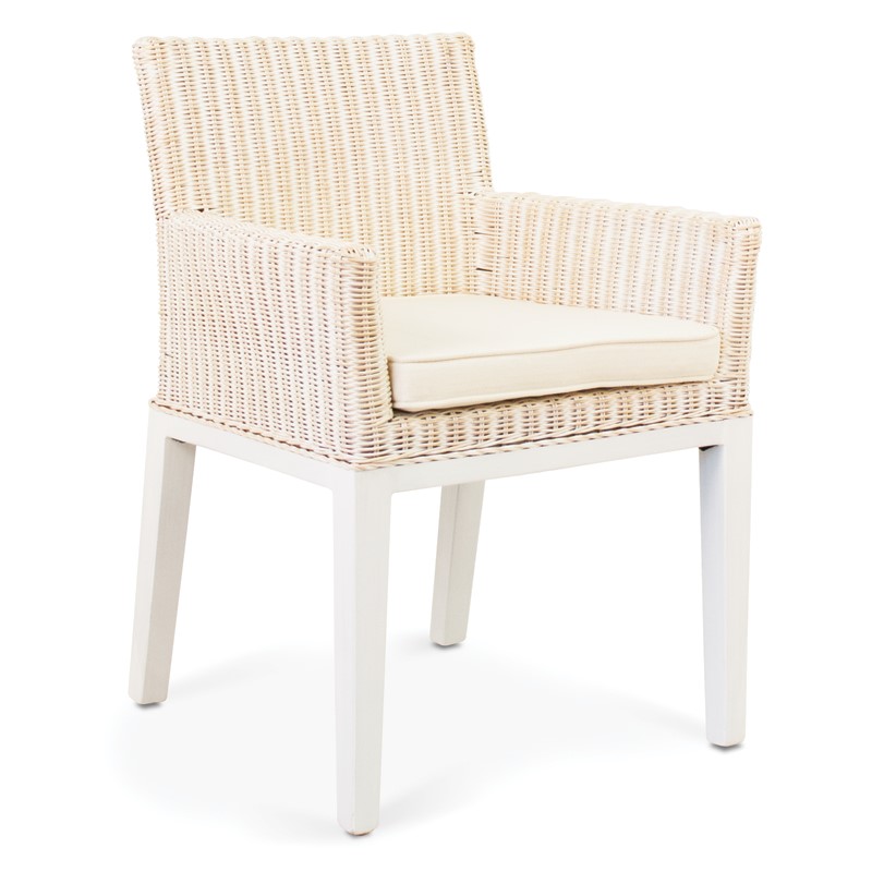 Sillon tejido artesanal medula rattan blanco