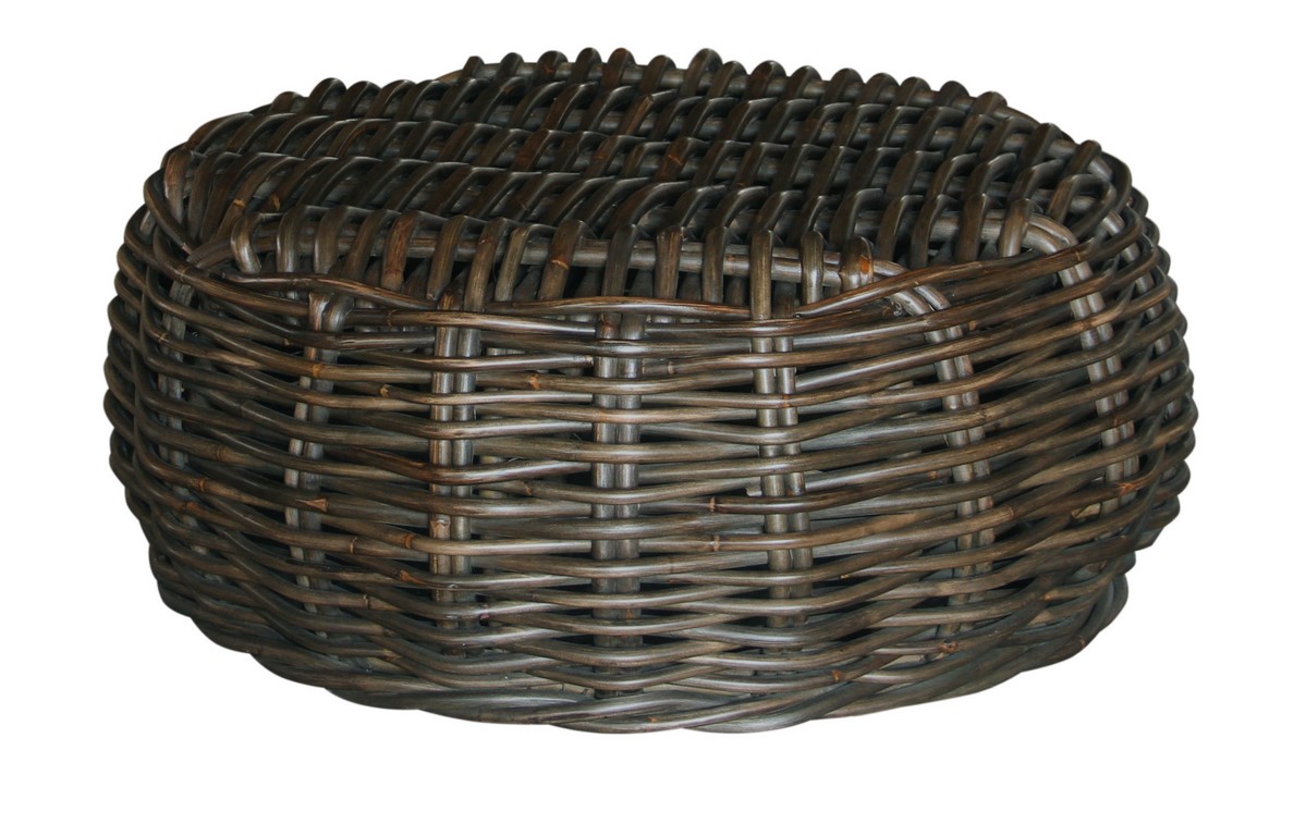 Mesa de Centro Redonda rattan Negro glaseado