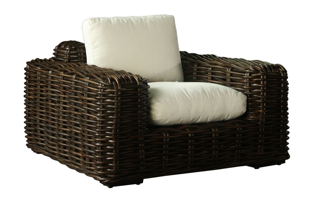 Sillon 1 Plaza Rattan Negro Cojín