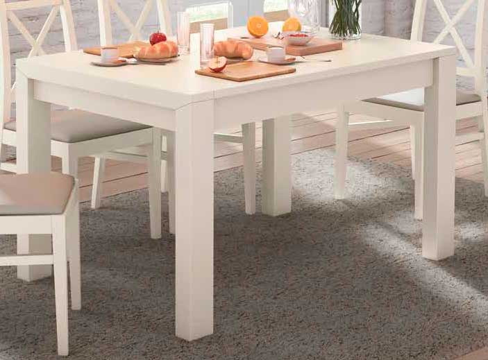 Mesa comedor blanco extensible actual