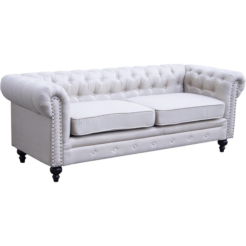 Sofa 3 plazas chester blanco capitone