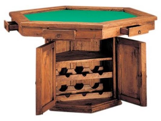 Mesa de juego con bar interior rustica