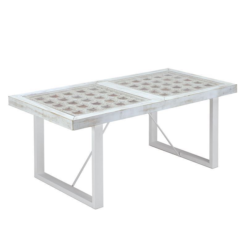 Mesa comedor rustica blanca decape decorada