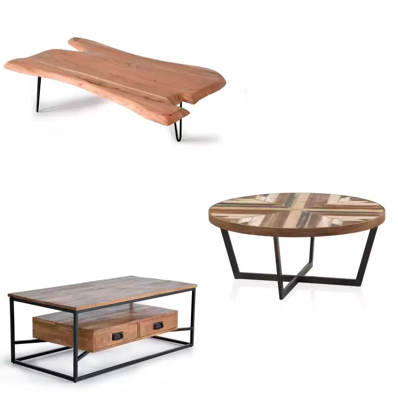 mesas centro industriales, mesas centro madera metal, mesa centro ruedas, mesa centro madera rustica metal