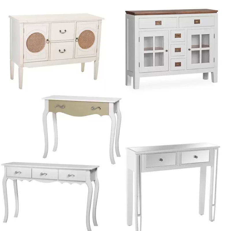 Recibidor blanco vintage, Mueble recibidor blanco moderno, Recibidor blanco con espejo, Decoracion recibidor blanco, consolas blancas, consolas para recibidor blanco