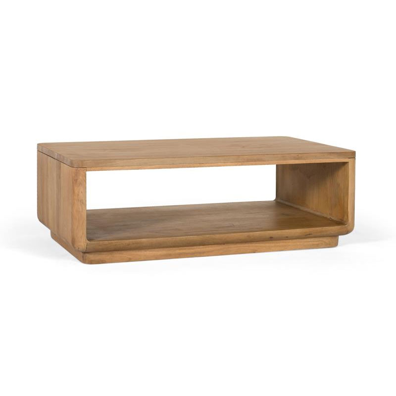 Mesa centro con revistero madera maciza