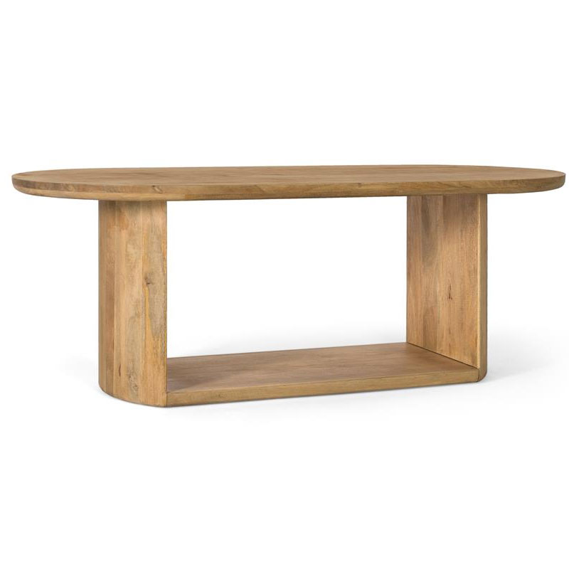 Mesa comedor ovalada madera mango maciza