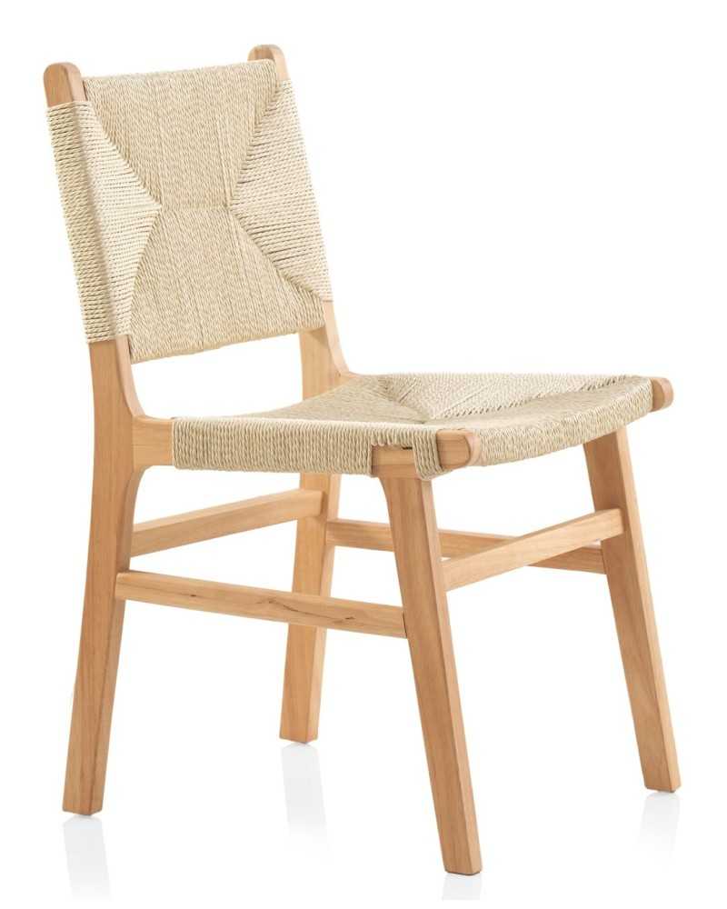 Silla comedor madera cuerda diseño rustico