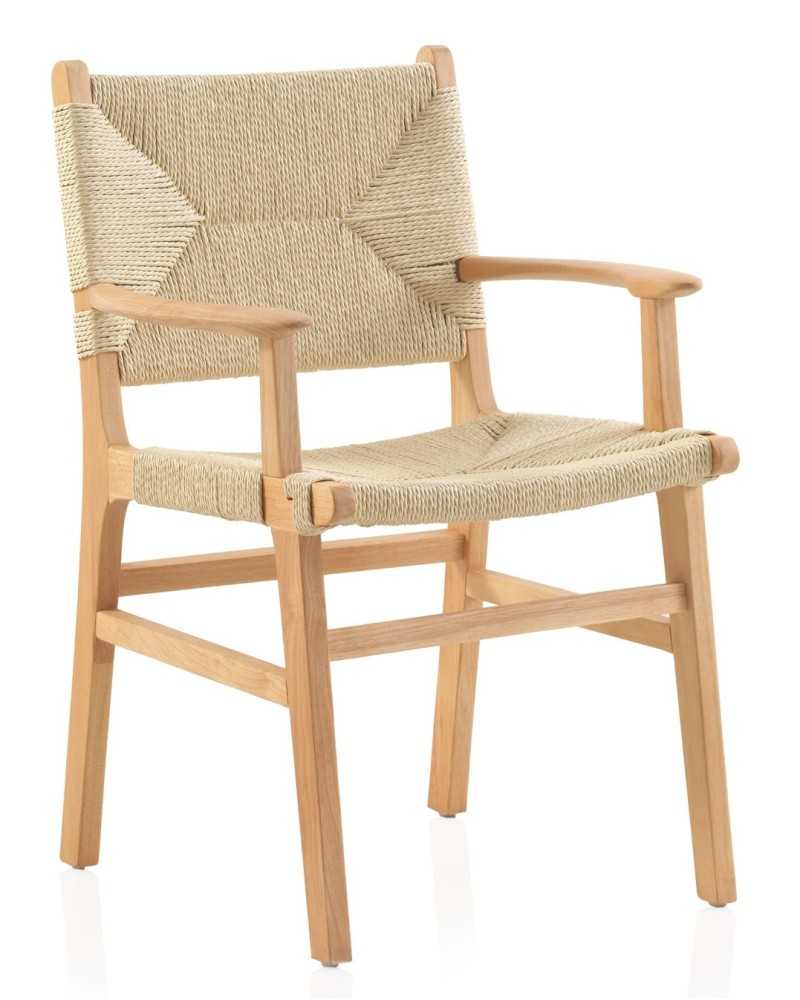 Sillon comedor madera y cuerda estilo rustico