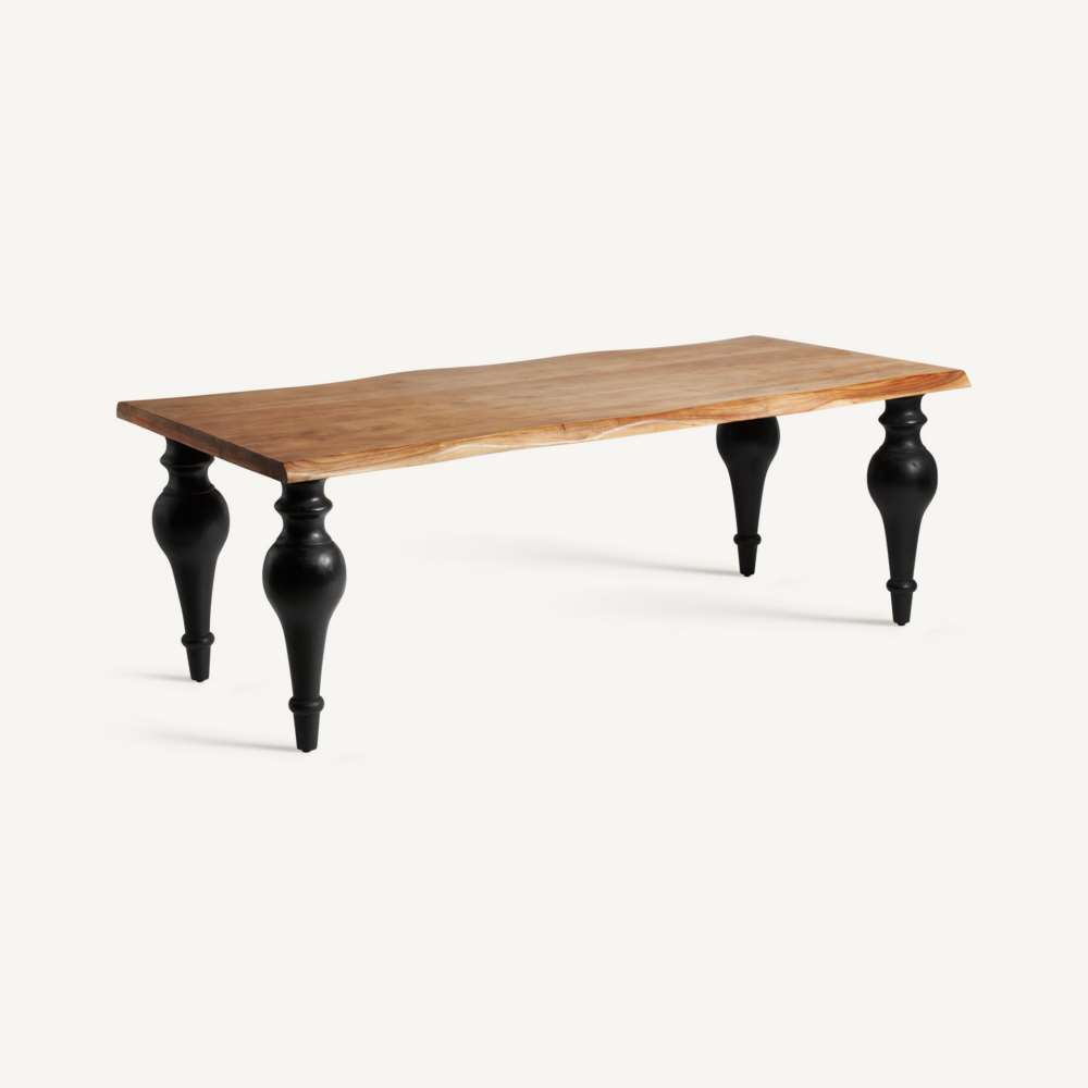 Mesa comedor grandes diseño clasico negro madera