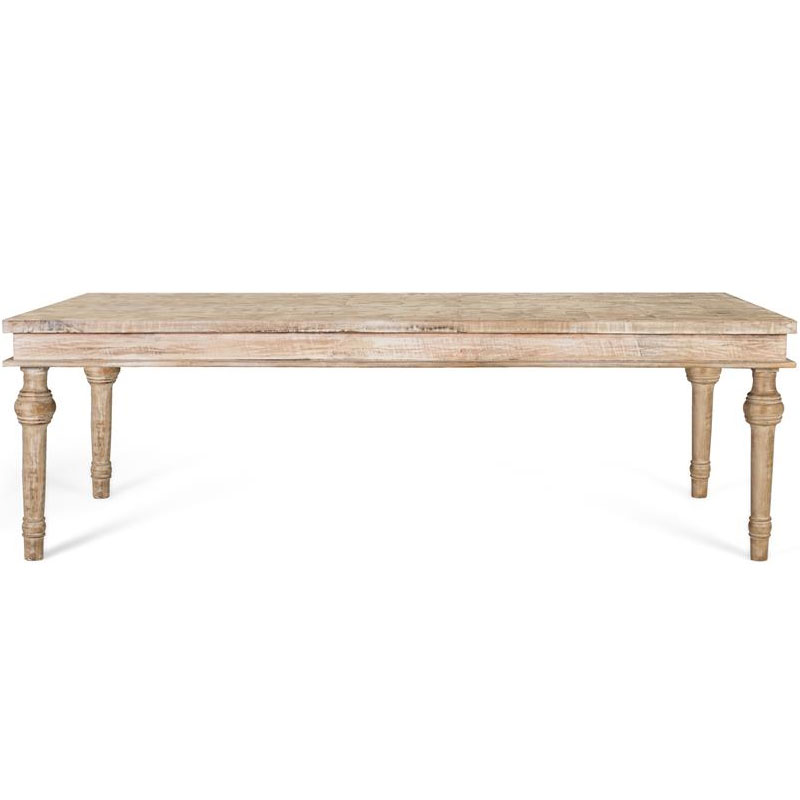 Mesa comedor madera natural en blanco decape