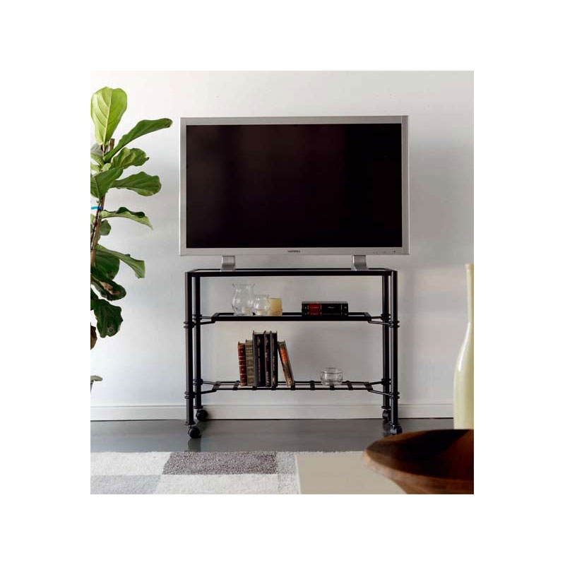 Mesa tv modernista rustica con ruedas