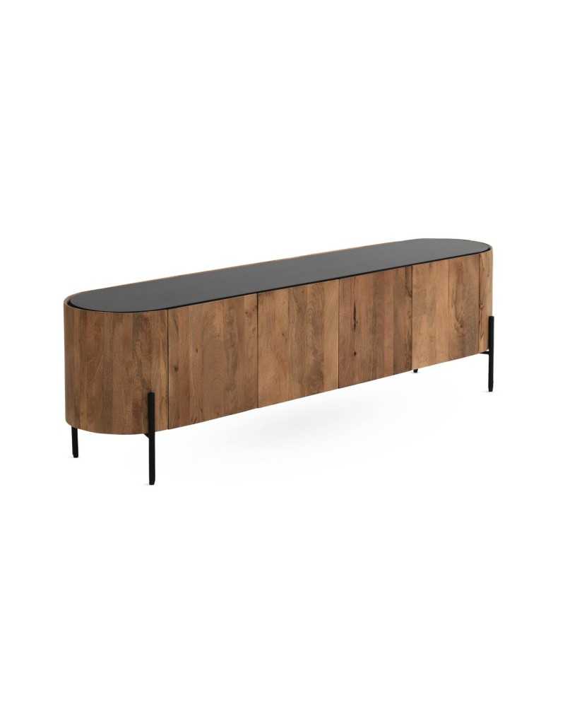 Mueble bajo TV 4 puertas patas acero moderno