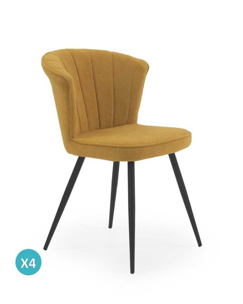 Silla comedor tapizada mostaza