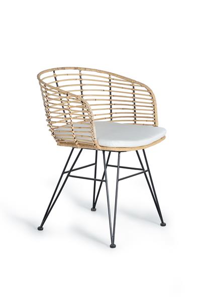 Sillon terraza jardin forja y ratan