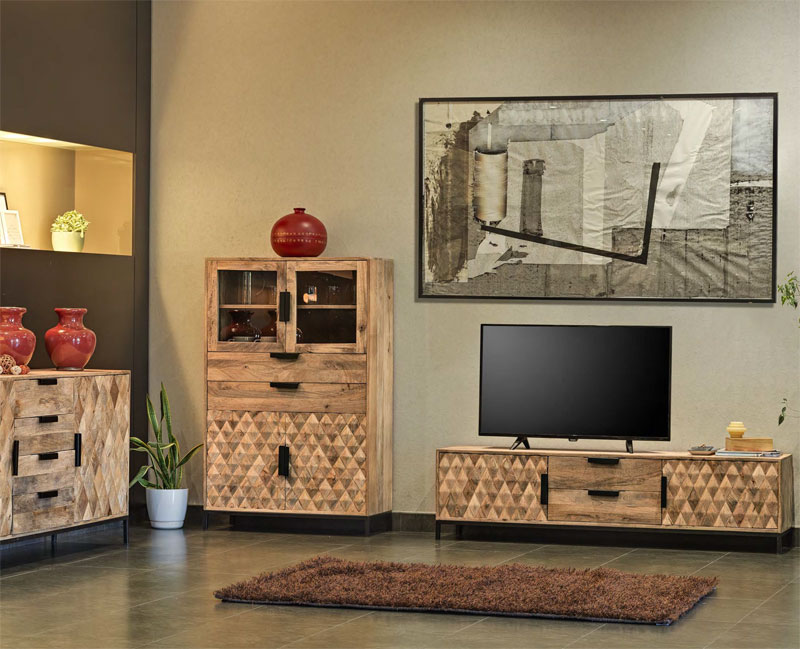 Salon Industrial Madera Acacia Barons