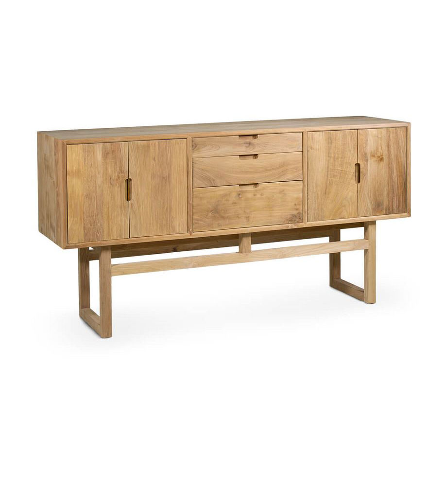 Buffet aparador teca maciza natural 3 cajones 4 puertas