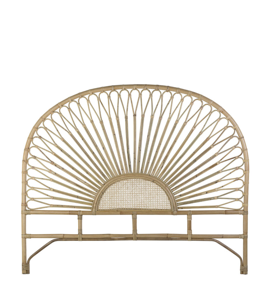 Cabecero de rattan natural con rejilla de junco cama 150