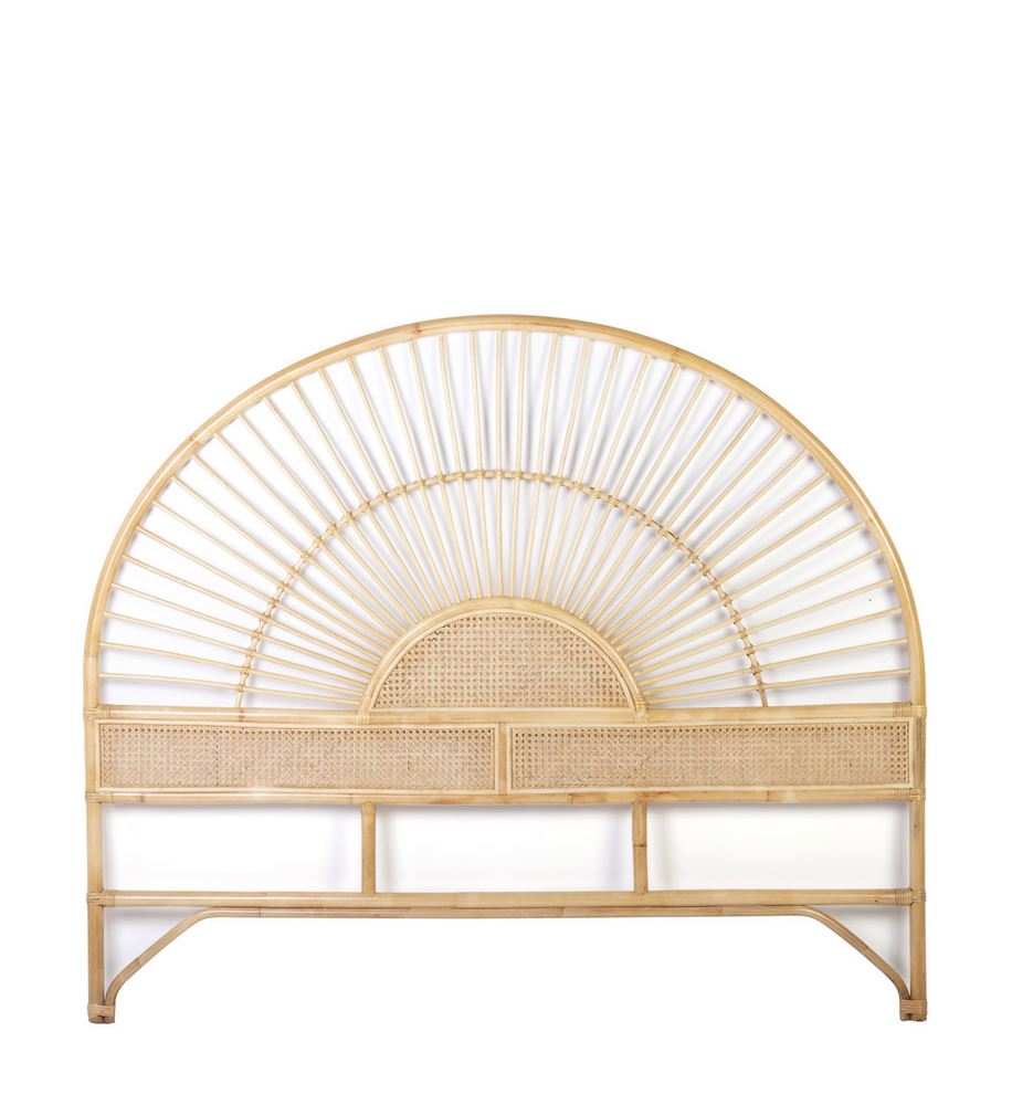 Cabecero diseño rattan natural para cama de 150 con rejilla clasica