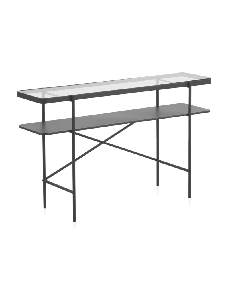 Consola recibidor de forja con estante