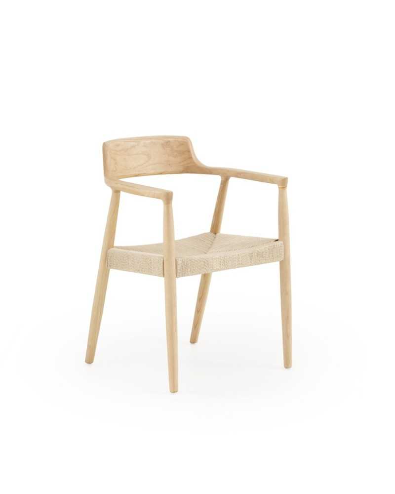 Sillon moderno madera y cuerda cocina comedor