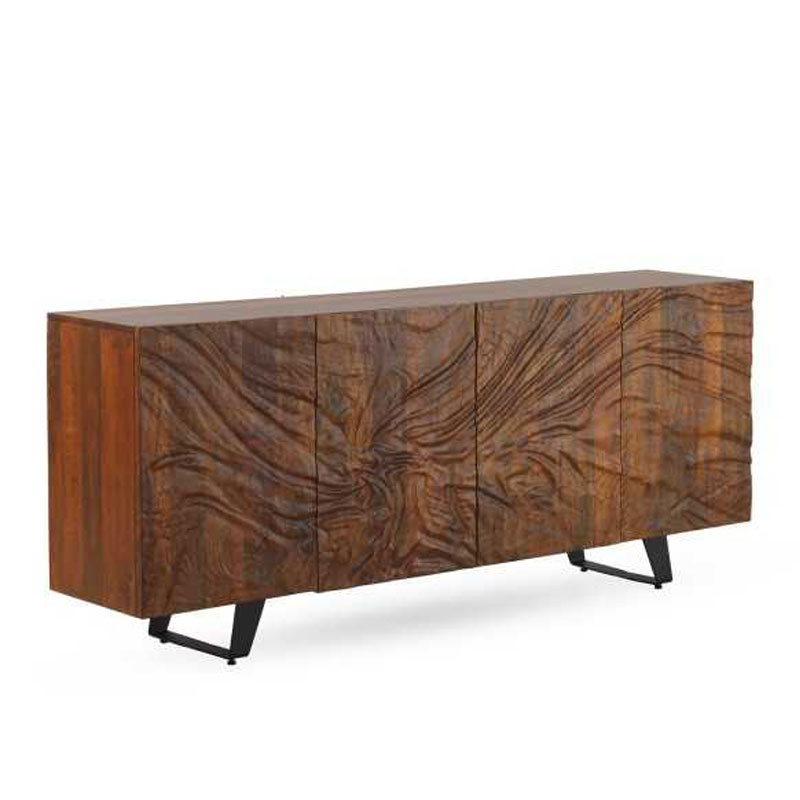 Aparador 4 puertas diseño moderno acero y madera