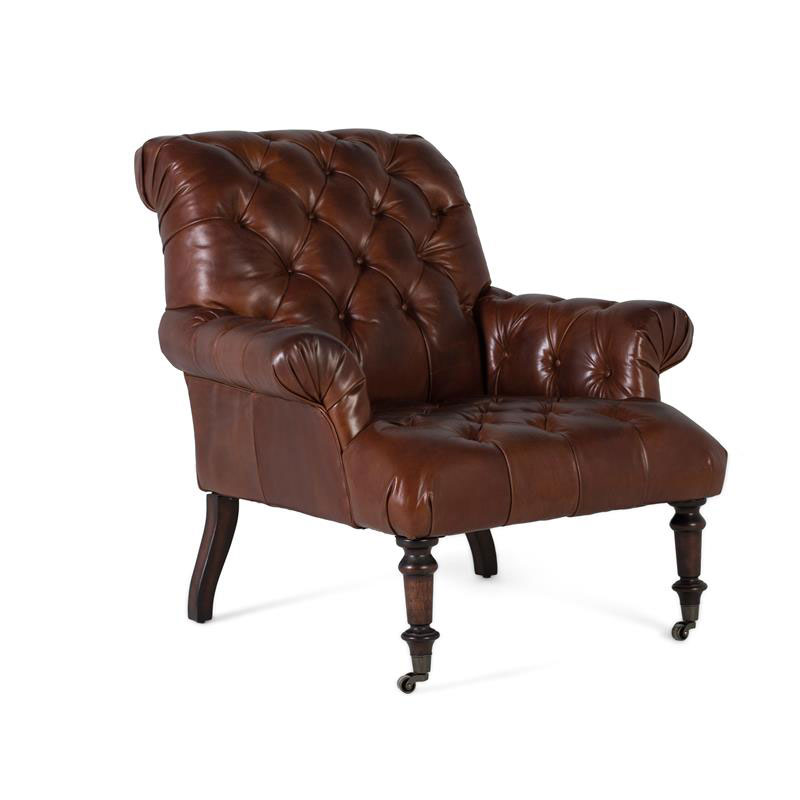 Butaca clasica piel capitone y ruedas