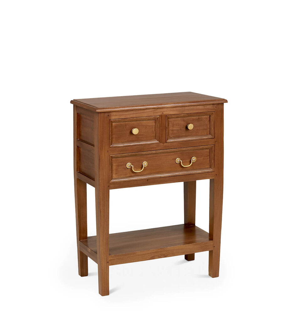 Mesa colonial para telefonos color nogal