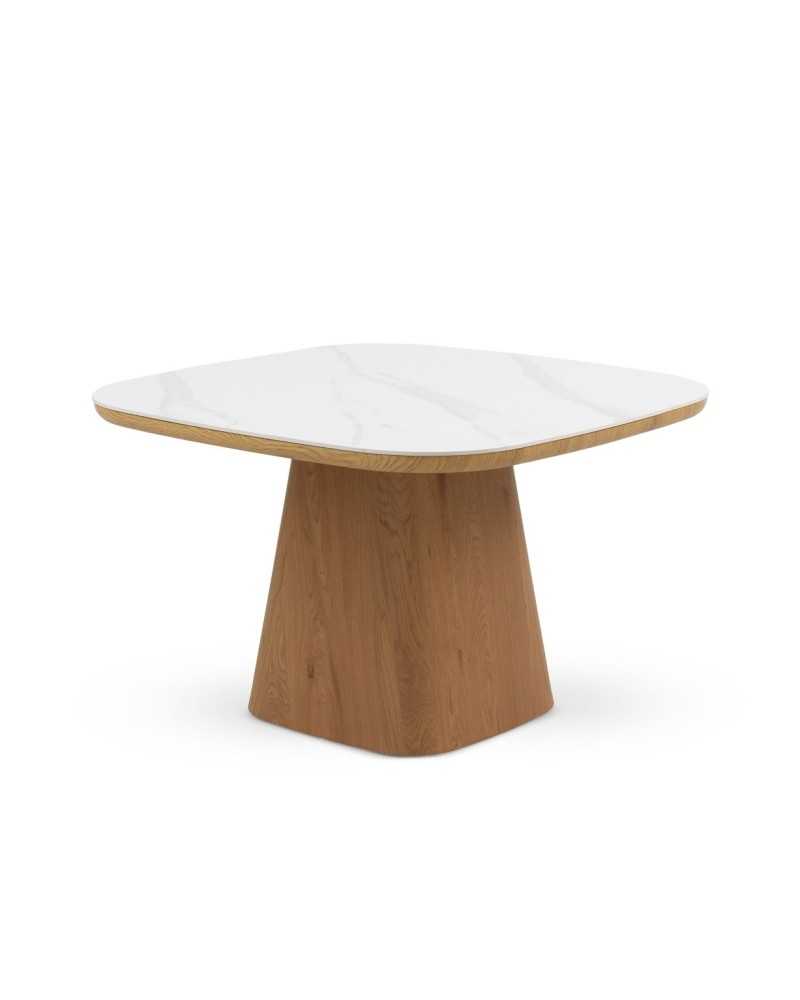 Mesa comedor cuadrada madera maciza natural