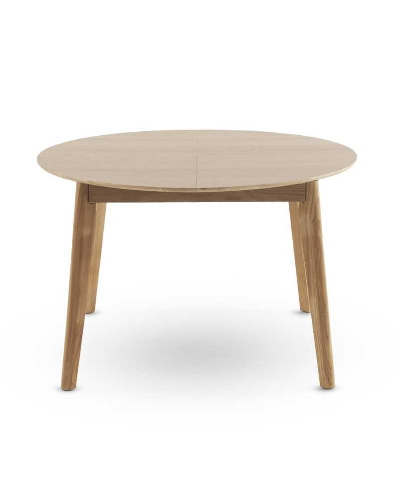Mesa comedor redonda extensible madera natural