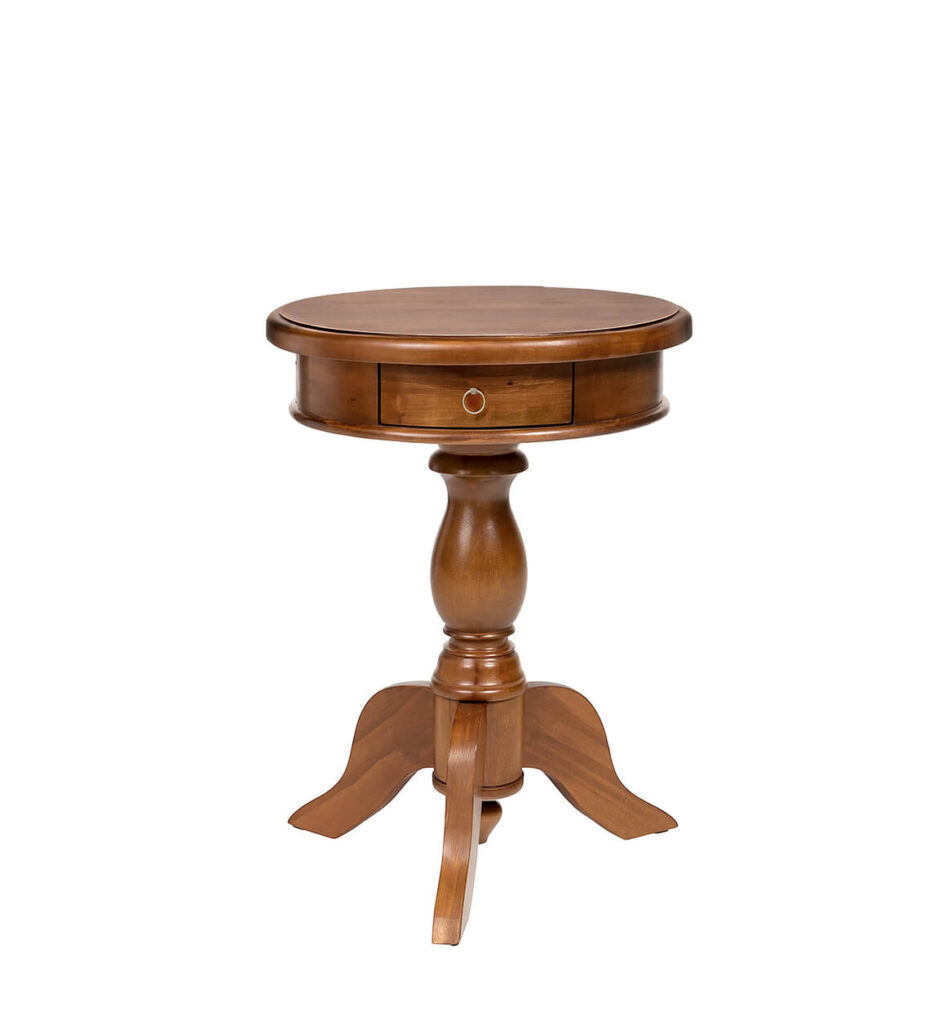 Mesa redonda auxiliar color nogal