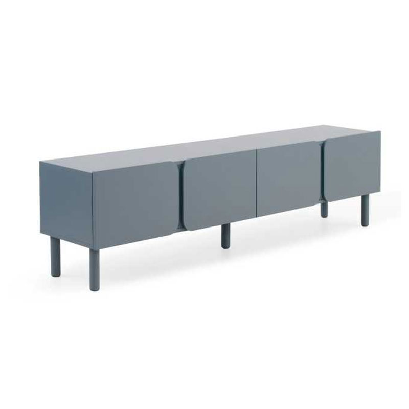 Mueble TV bajo 4 puertas en azul actual