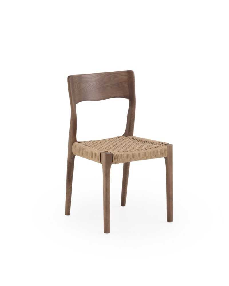 Silla comedor cocina actual madera y asiento cuerda