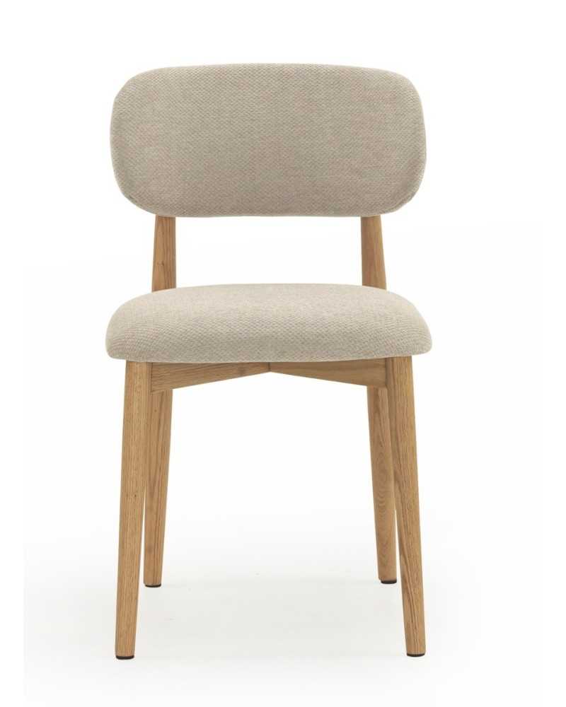 Silla comedor madera natural asiento respaldo tapizados