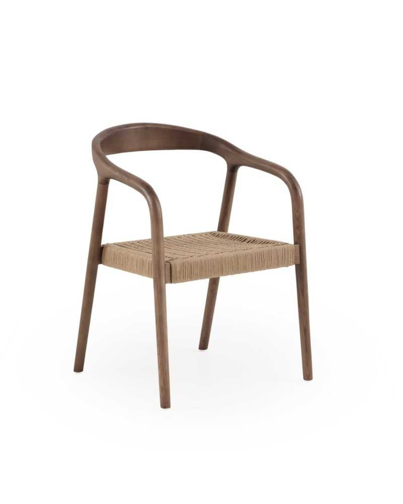 Sillon comedor moderno madera maciza y cuerda