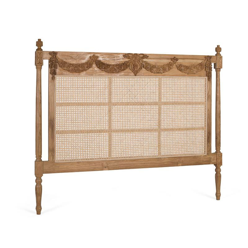 Cabecero cama de 150 diseño clasico rattan madera maciza