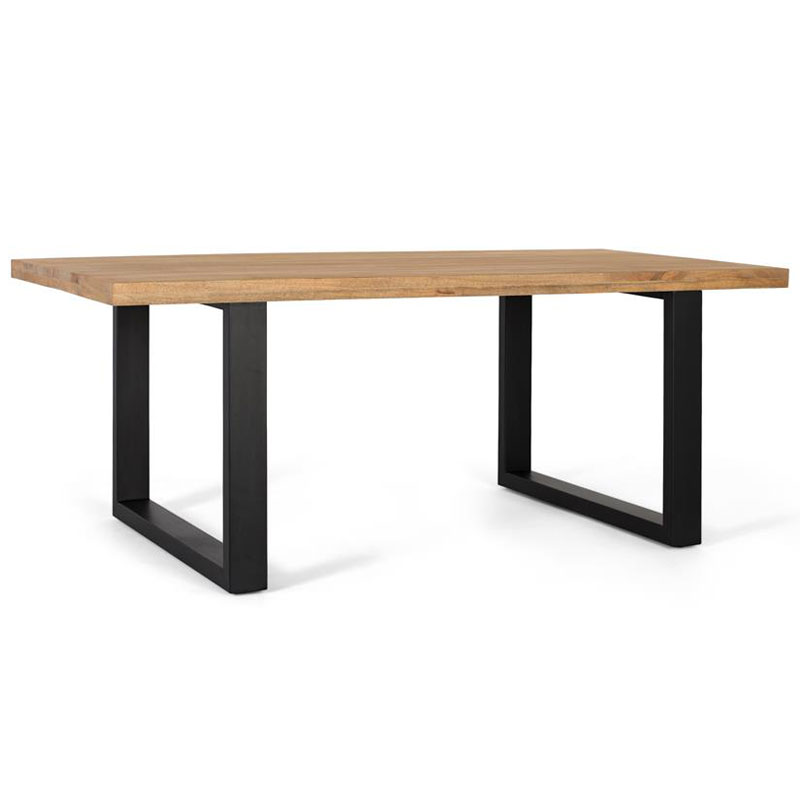 Mesa Comedor Industrial Madera Natural Patas Hierro