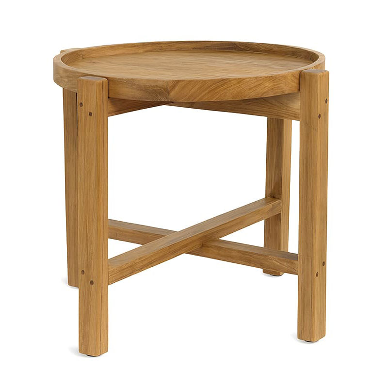 Mesita auxiliar redonda teca natural