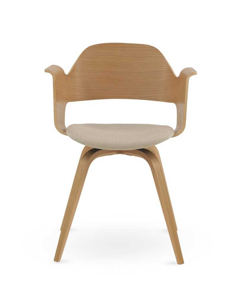 Sillon actual madera natural con cojin