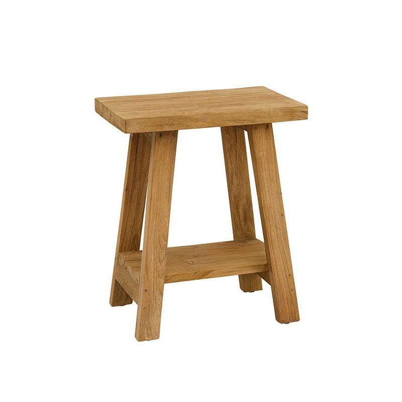 Taburete madera maciza teca natural