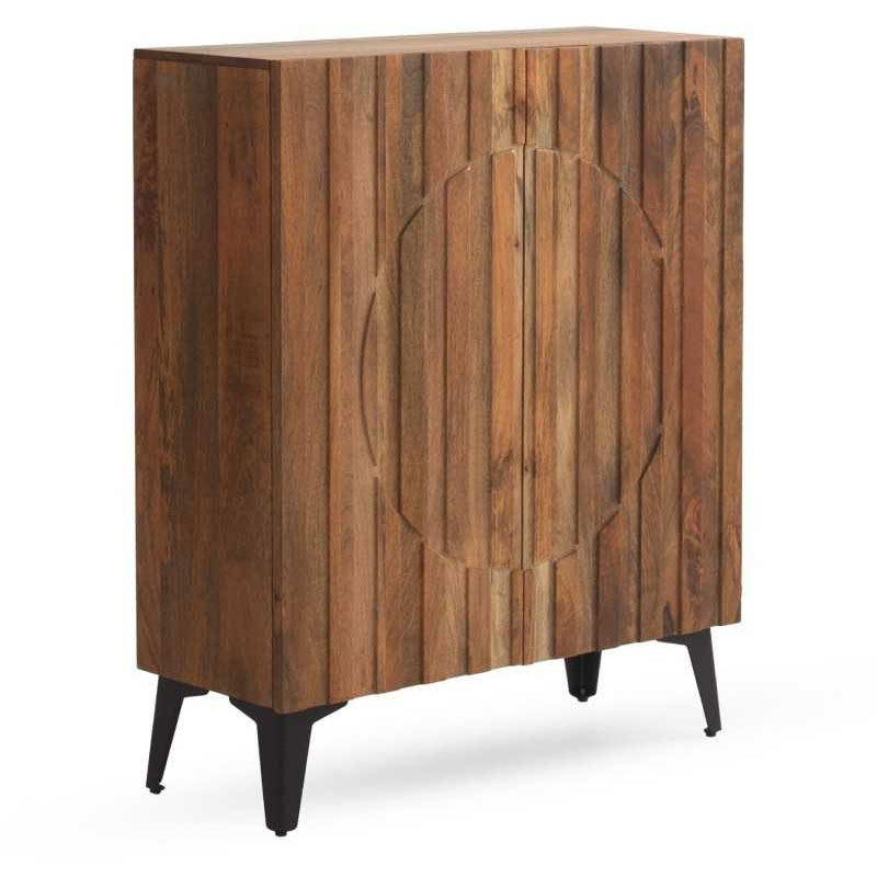 Aparador recibidor 2 puertas madera y metal