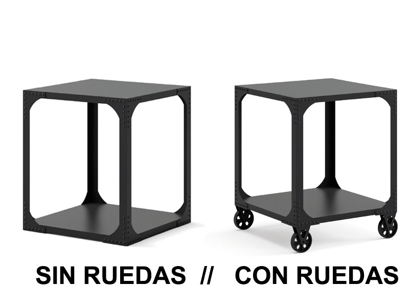 Mesa auxilia forja estilo industrial